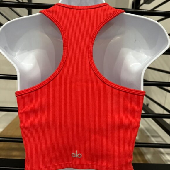 ALO Goddess Ribbed Cropped Racerback Tank - Medium - Picture 2 of 3